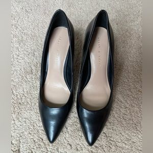 Black leather heels size 9
